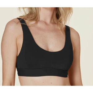 NWT Andie Women's The Ventura Bikini Swim Top Eco-Nylon Smooth Black Size M